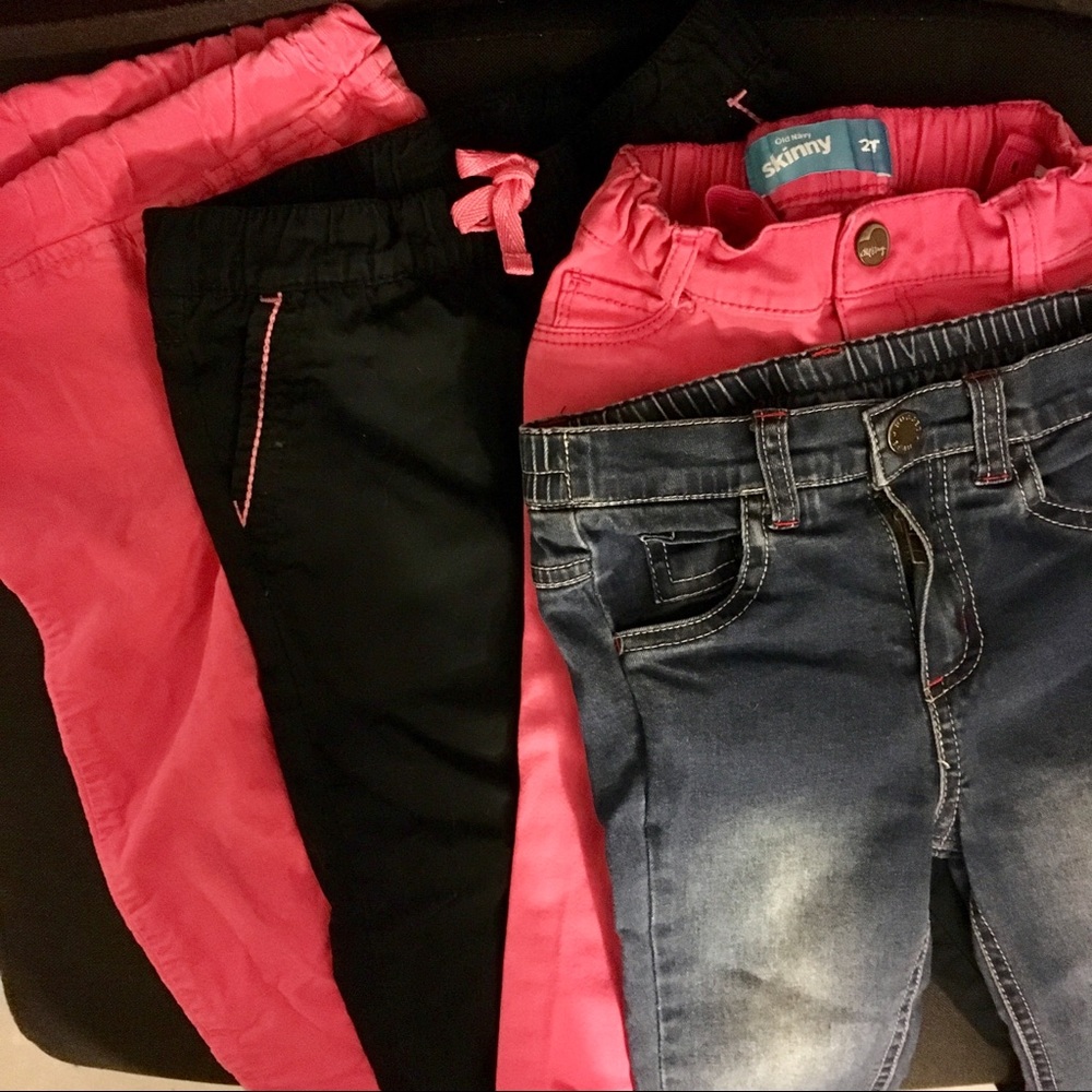 4 pairs of toddler girls pants - 2T and 24 months